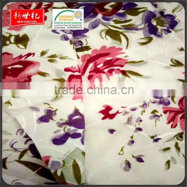Embroider Silver Powder Printed 100% Plain Rayon Fabric photo-2