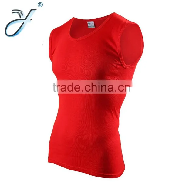 High Quality Men's Sleeveless Cotton White Fitness Tank Tops and Vest photo-3
