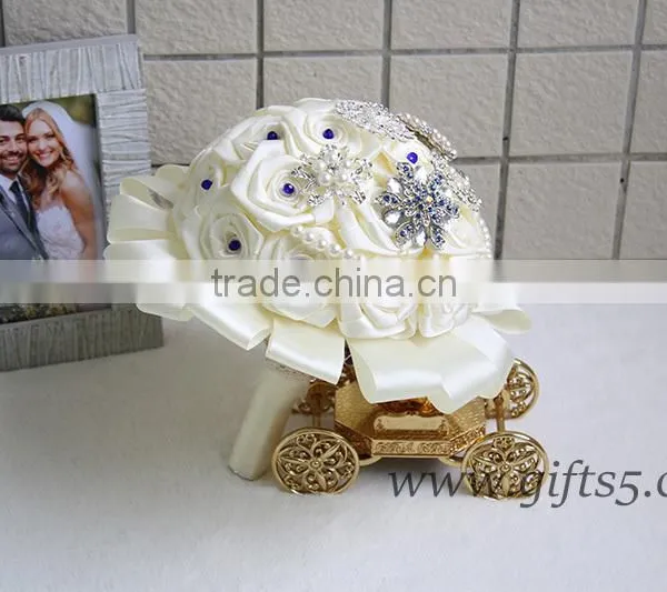 Exquisite Wedding Bouquet With Blue Beads photo-2