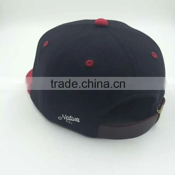 Wholesale Custom Design Your Own Logo 7 Panel Black Snapback Hat With Woven Label photo-4