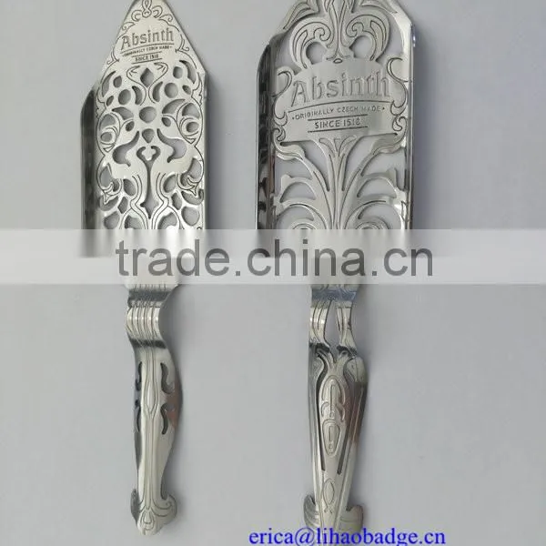 Stainless Steel Absinthe Spoon, Leaf Shap Spoon,absinthe Accessories,vermuth Spoon photo-3