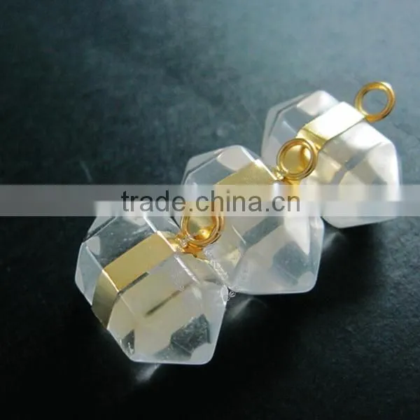 23*13mm Gold 925 Sterling Solid Silver Transparent Natural Crystal Quartz Pendant Charm DIY Jewelry Findings Supplies 1800144 photo-4