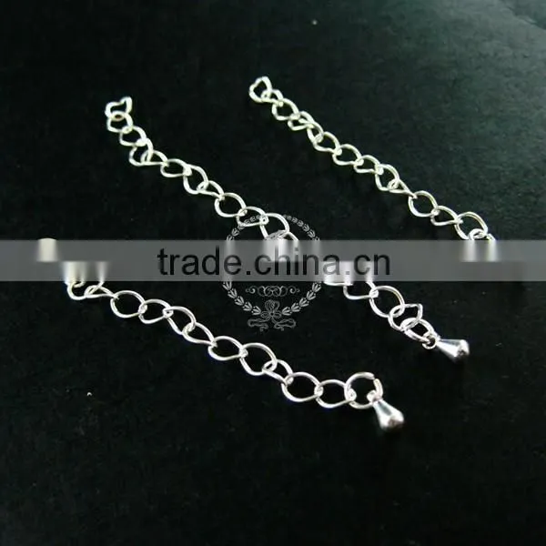 2inches Silver Plated Brass Oval Extension Chain for DIY Necklace Jewelry Supplies Findings 1312023 photo-2