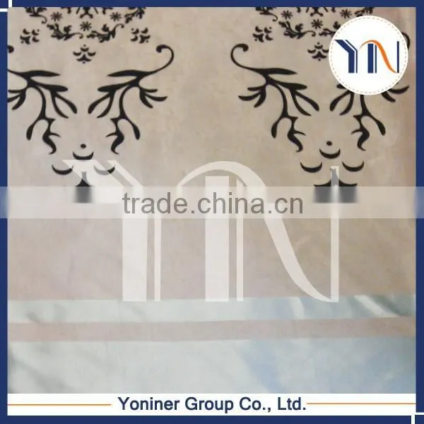 2015 Hot Sale Sun-shading Flocked Blackout Fabric 100% fr Polyester Blackout Fabric for Bedroom photo-2