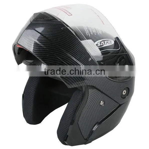 Carbon Fiber Flip Up Modular Full Face Motorcycle Helmet Street Sport S M L DOT photo-3