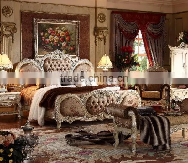 2016 NEW ARRIVAL Solid Wood Grand European Luxurious Bedroom Furniture/King Size Bed(MOQ=1 SET) photo-3