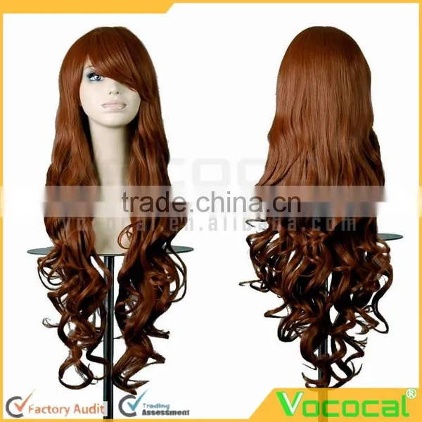 80 cm Long Fashion Synthetic Colorful Red Purple Brown Black Party Cosplay Hair Wigs photo-4
