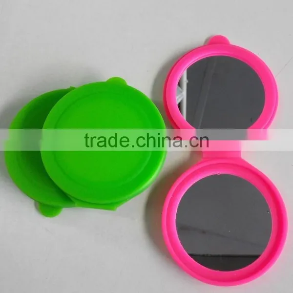 Facotory Custom Double Face Foldable Round Silicone Cosmetic Mirror photo-6