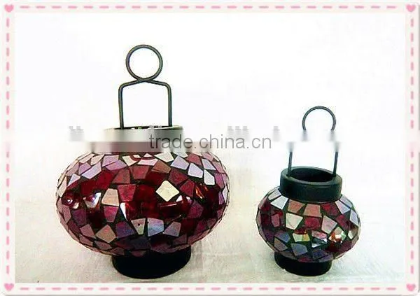 Flower Design Hanging Colored Mosaic Lantern photo-4