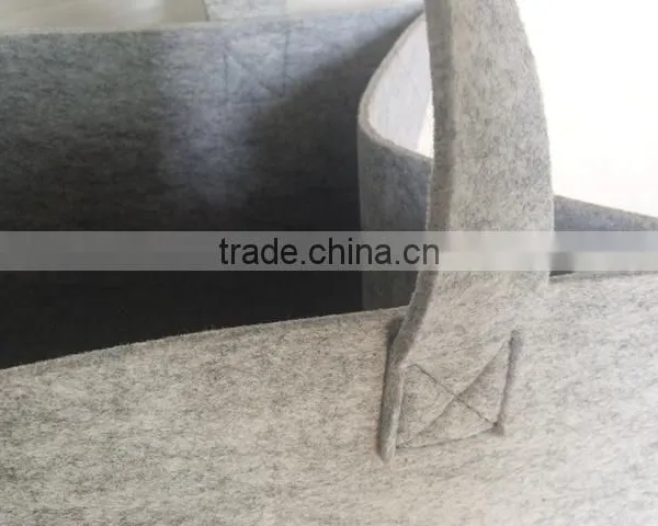 Large Handmade Grey Cheap Foldable Felt Shopping Bag photo-5