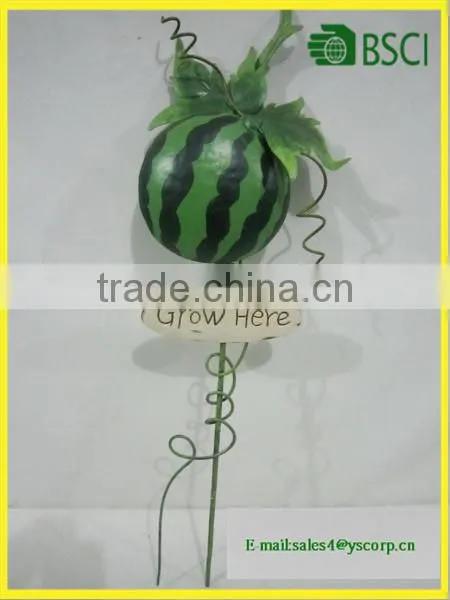 YS2015A218 Spring Fruit Series Peach Apple Pearl Watermelon Orange Wrought Iron Garden Stake photo-4