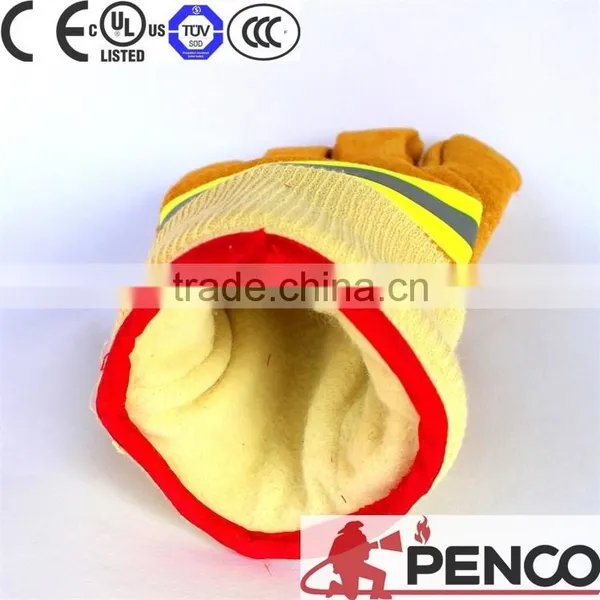 Firefighter Cowhide Leather Elastic Cuff 3 m Reflective Hand Protected Worker Engineer Working Security Cleaner Police Glove photo-4
