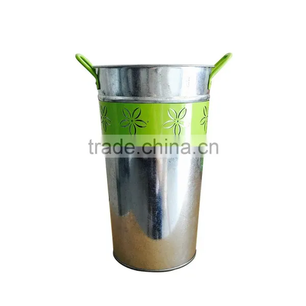 Flower Colored Zinc Metal Flower Pot photo-3