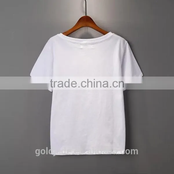 Ladies Fahion Clothing T Shirt Wholesale China V Neck Loose Fit Plain t Shirt for Women photo-5