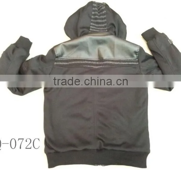 Hot Stock Man Hoody Quilted Jacket Faux Leather Jacket Men photo-3