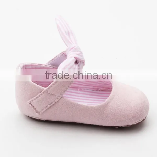 Pink Fabric Baby Handmade Non-slip Sole Baby Girls Shoes photo-6