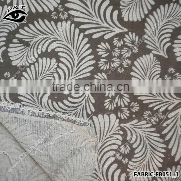 Cheap Wholes Fabric Leaf Pattern Fabric Linen Cotton Fabric For Househould photo-2