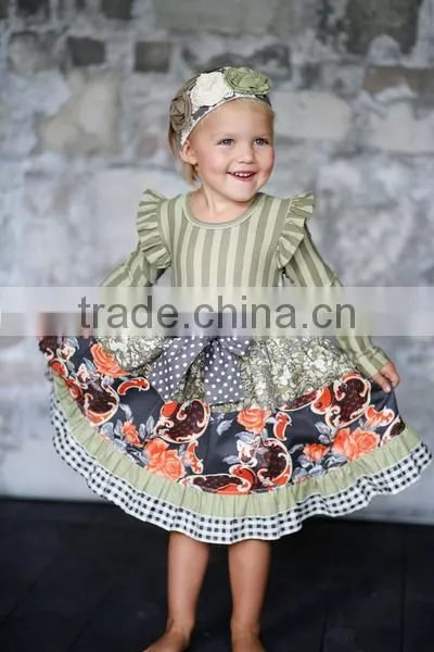 Persnickety Baby Cotton Frocks Designs Little Girls Boutique Outfits Wholesale Back to School Clothing Set photo-3
