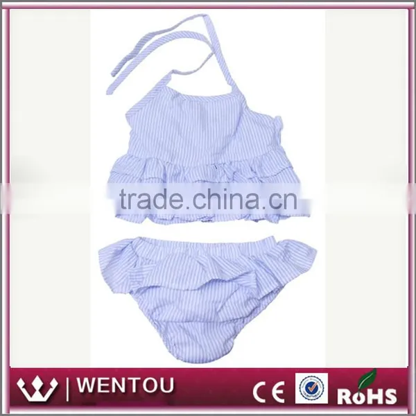 Wholesale 2 Piece Grils Monogrammed Toddler Seersucker Swimsuit Tankini photo-4
