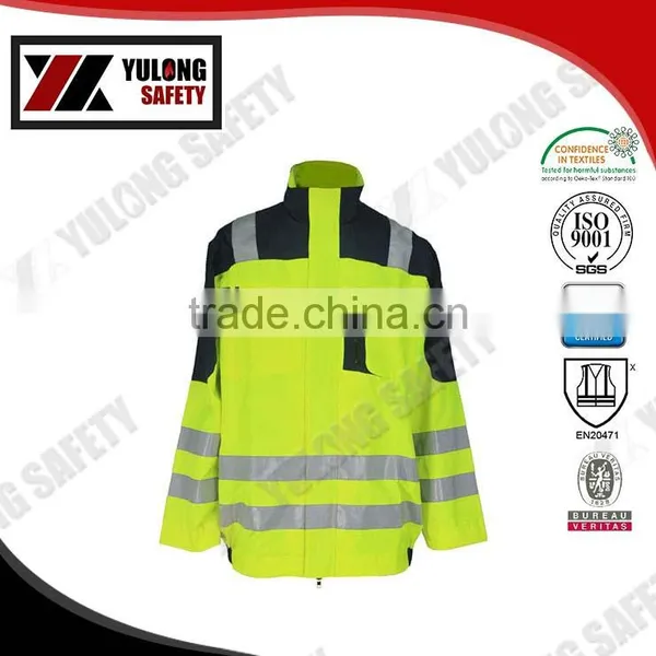 Wholesale OEM Service EN20471 Standard High Visibility 3M Reflective Safety Jacket Used In Railway photo-3