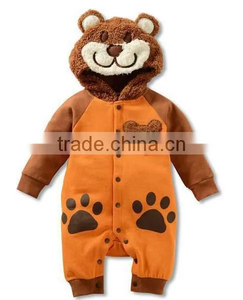 New Design Cartoon Tiger Hooded Babysuits photo-2