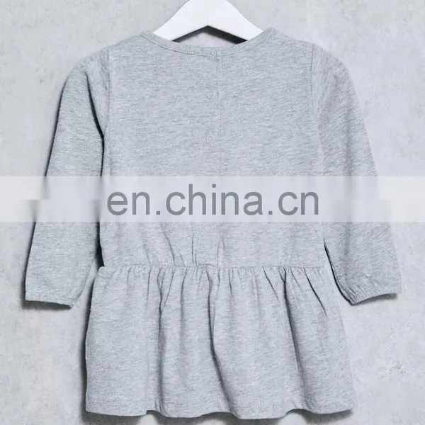 Latest Children Dress Designs Graphic Heart Printed Front Child Dress Wholesale Baby Clothes photo-2