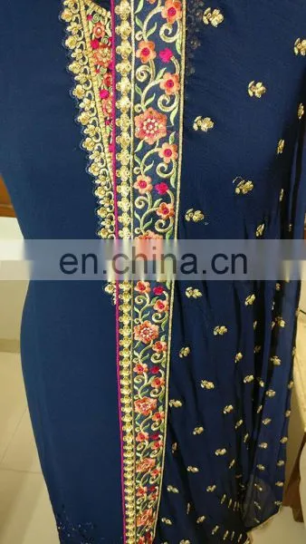 Occasion Party Wear Heavy Embroidery Semi-Sttiched Georgette Dress Material Salwar Kameez 2017 (salwar Kameez Suits) photo-3