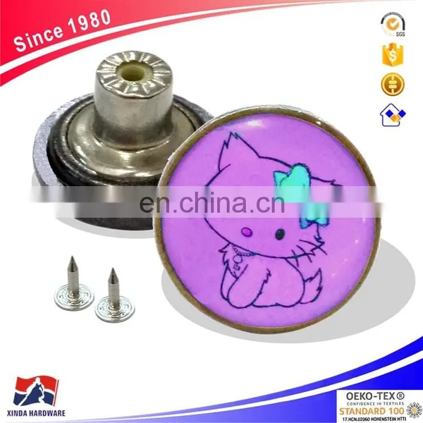 Sanshui Factory Wholesale Custom Engraving Metal Clothing Buttons Color Cartoon Design Button photo-3