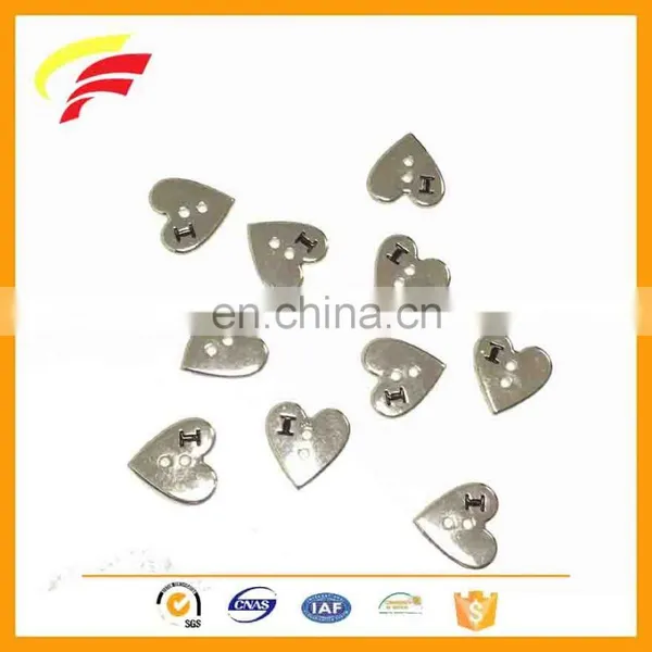 Customized Zinc Alloy Metal Two Holes Heart Shaped Button With Enamel Logo photo-3