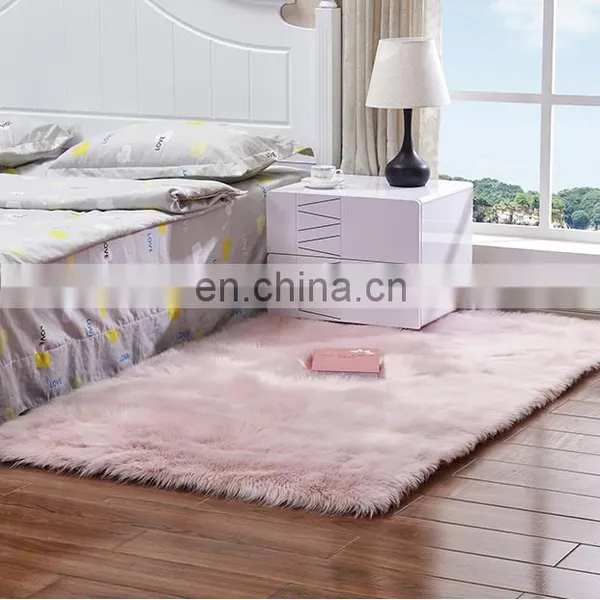 Factory Custom Luxury and Soft Faux Fur Rug White Lamb Rug Carpet photo-4