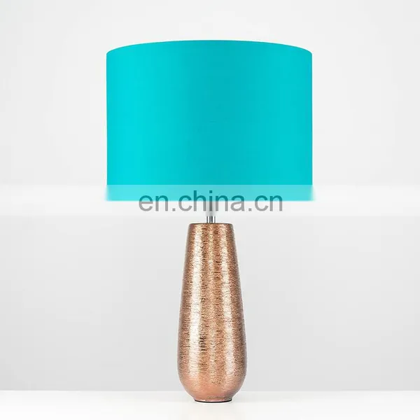America Modern Custom Cylinder Cheap Novel Rose Gold Ceramic Lamps for Hotel Livingroom photo-3