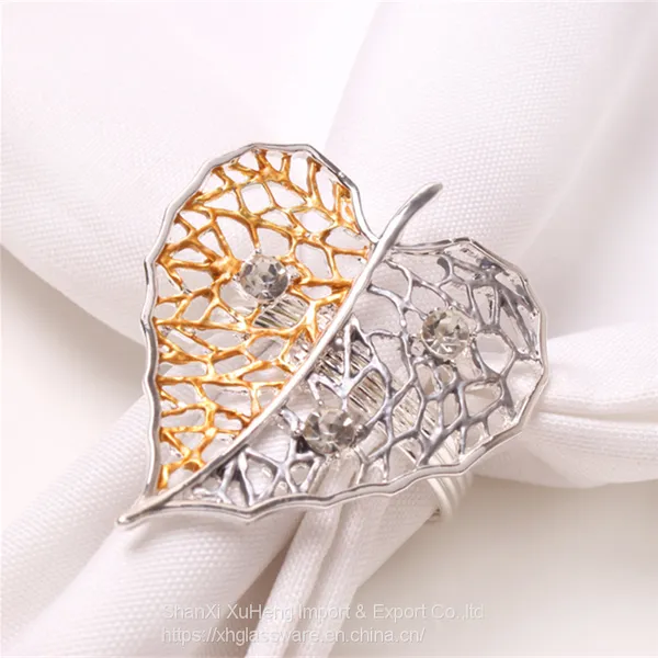 Cheap Wholesale Luxury Heart Shaped Napkin Ring Holder For Wedding Table photo-2