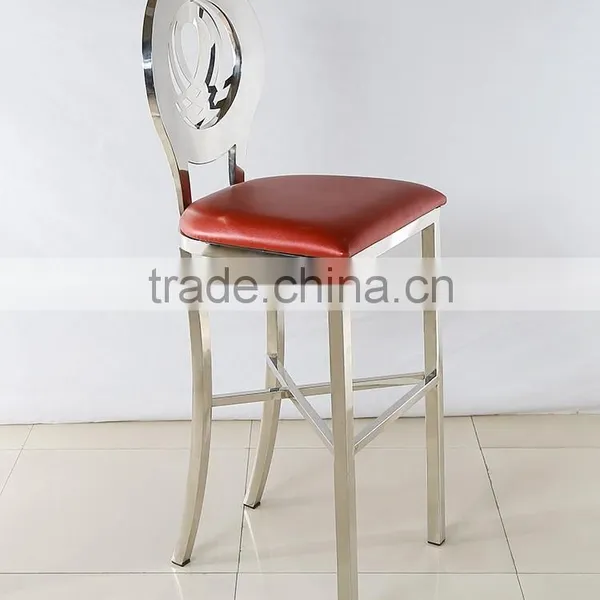 Round High Back Stainless Steel Bar Chair photo-3