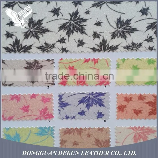 Decorative 0.6-0.8mm Thickness Knitted Flower Printed Glitter Leather photo-4