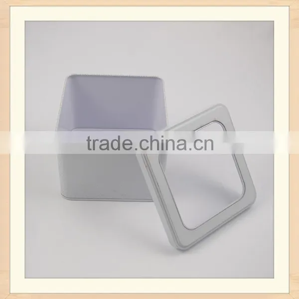 Metal Square Tin Box With Clear Top photo-3