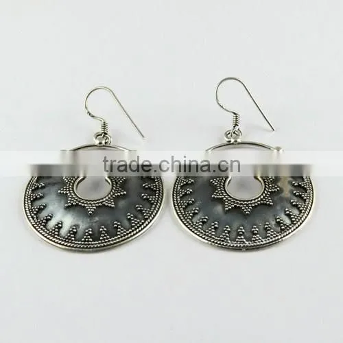 Vintage Oxidized 925 Sterling Silver Earring, 925 Stamped Silver Jewelry, Buy Silver Jewelry photo-2