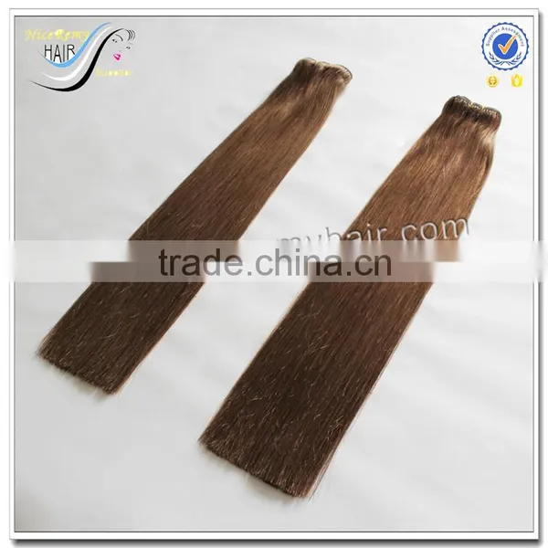 Top Quality Fast Delivery Wholesale Double Drawn Hair Machine Weft Silky Straight 100% Virgin Human Hair Weave photo-3