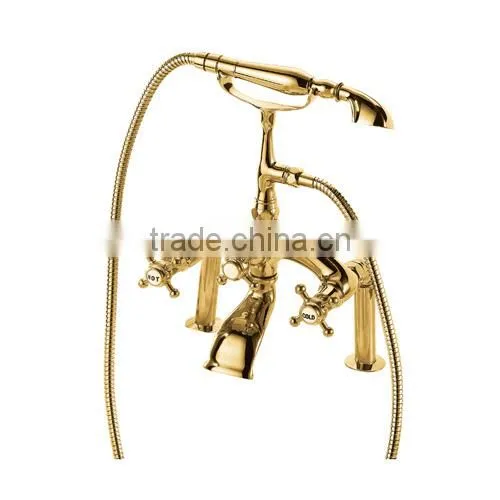 Gold Plated Luxury Bathroom Shower Mixer Bathtub Faucet
