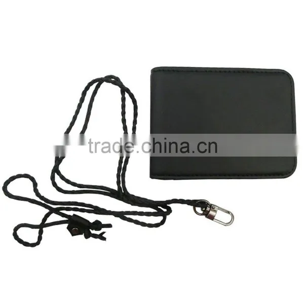 Factory RFID Blocking Zipper Pockets for Passports Holder Leather Travel Neck Wallet photo-2