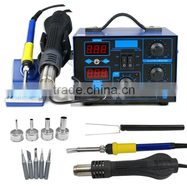 862D+ 2in1 SMD Soldering Iron Hot Air Rework Station Desoldering Repair 110V photo-2