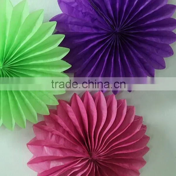 Decorative Paper Hand Fan,tissue Paper Honeycomb Fan for Wedding Party All Festival photo-3