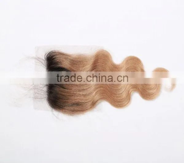 7A Philippine Virgin Hair Ombre #1b/#613 Color Way Body Wave With Closure 4x4 Lace Closure Bleached Knots Two Tone Top Closure photo-3