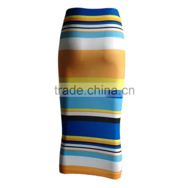 2016 New Design Fashion Indian Women Bust Skirts Stripes Printed Tight High Waist Cheap Muslim Dresses Long Skirts photo-3