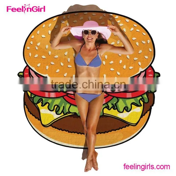 Round Beach Towel Hamburg With Print Custom Print Beach Towel Sarong Pareo photo-2