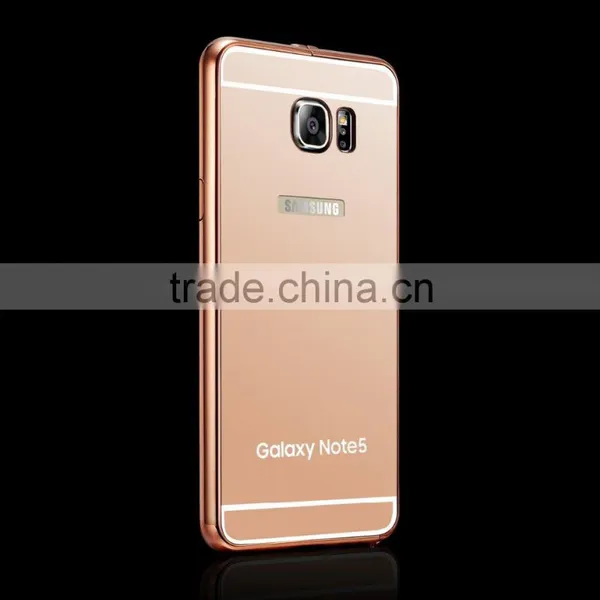 High Quality Aluminum Mirror Bumper Cell Phone Case For Samsung Galaxy Note 5 Mirror Case photo-4