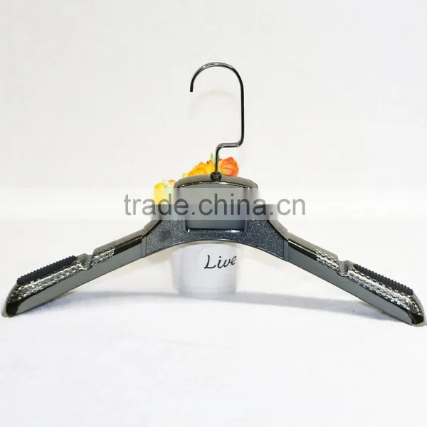 High Quality Glossy Gold Plastic Clothes Hanger for Dress Display photo-3