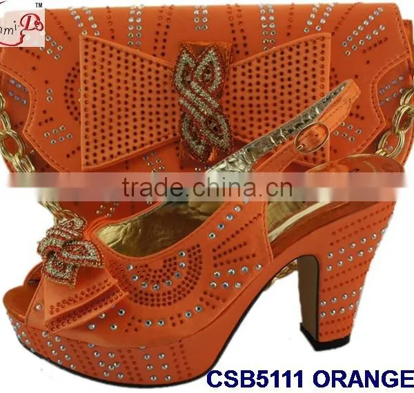 CSB5111 Newest Design 2016 Woman Hot Selling Shoes With Matching Bags Crystal Cluth Factory Price Shoes Whole Sale Price photo-3
