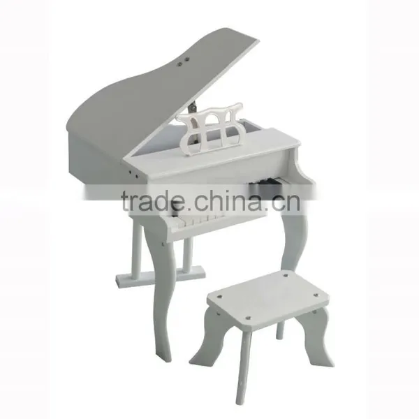 Fashion 30 Key Children White Wooden Piano, Mini Child Wooden Piano Toy
