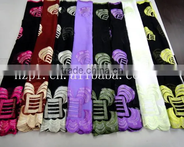 Sequins Embroideried Design Cheap Fabric Wholesale Polyester Embroidery Muslim Scarf photo-2