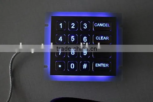 IP65 4x4 Rear Panel Mount Industrial Usb Metal Numeric Keypad photo-5